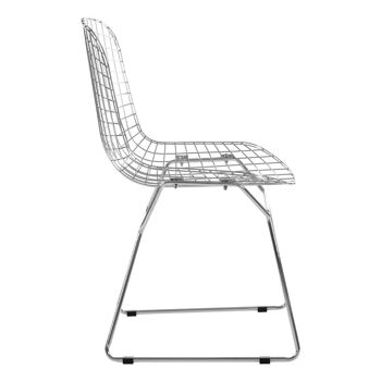 District Chrome Metal Grid Frame Wire Chair 9