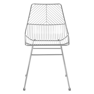 District Chrome Metal Tapered Wire Chair