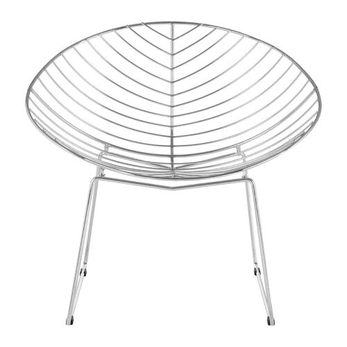 District Chrome Metal Wire Rounded Chair