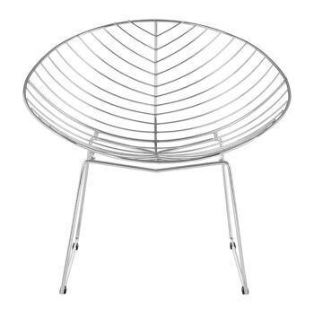 District Chrome Metal Wire Rounded Chair 1