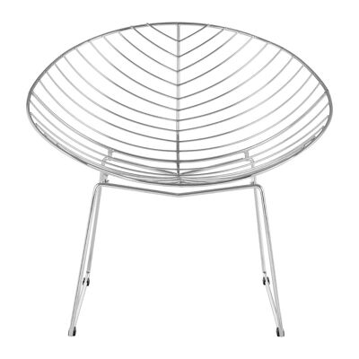 District Chrome Metal Wire Rounded Chair