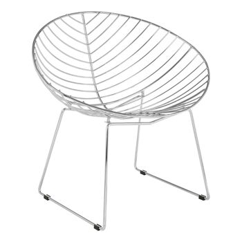 District Chrome Metal Wire Rounded Chair 3