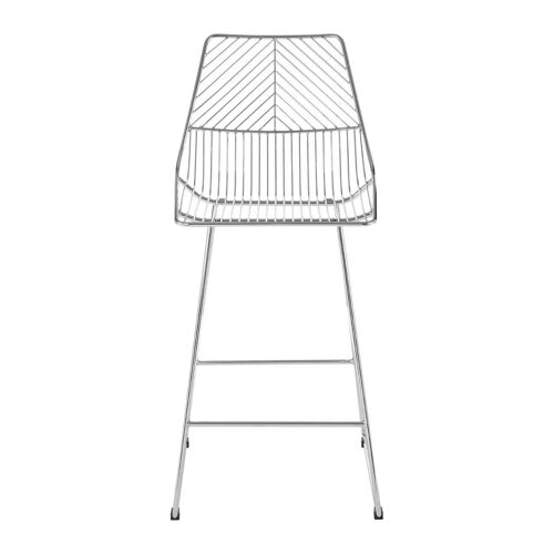 District Chrome Metal Wire Tapered Bar Chair