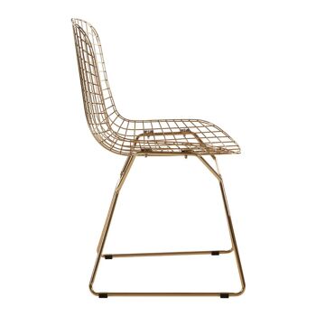 District Gold Metal Grid Frame Wire Chair 4