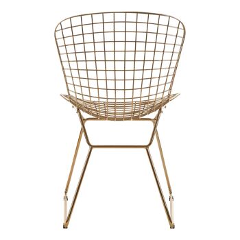 District Gold Metal Grid Frame Wire Chair 5