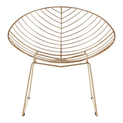 District Gold Metal Wire Rounded Chair