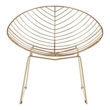 District Gold Metal Wire Rounded Chair 2