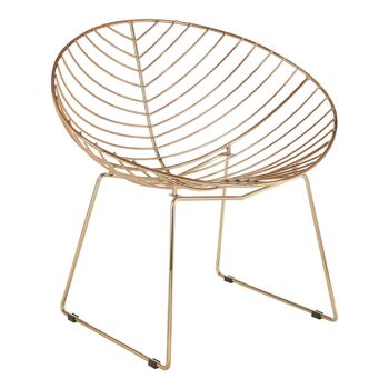 District Gold Metal Wire Rounded Chair 3