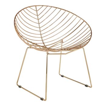 District Gold Metal Wire Rounded Chair 8