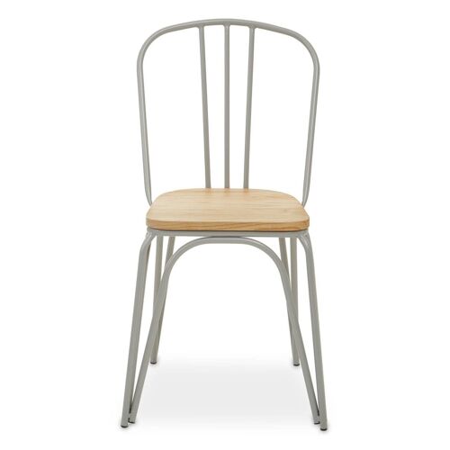 District Grey Finish Metal Frame Dining Chair