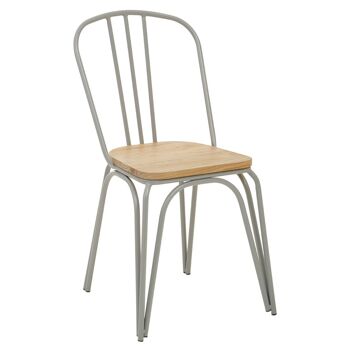 District Grey Finish Metal Frame Dining Chair 8