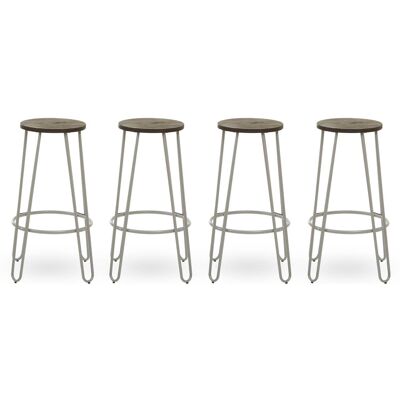 District Grey Finish Metal Frame Bar Stool