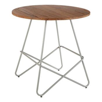 District Grey Metal & Elm Wood Round Table 3