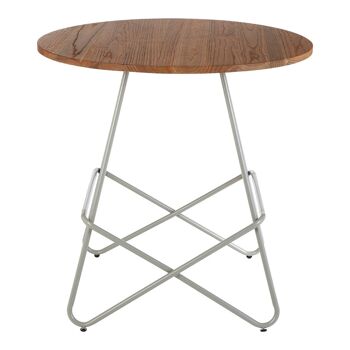 District Grey Metal & Elm Wood Round Table 6