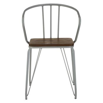 District Grey Metal and Elm Wood Arm Chair 1