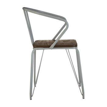 District Grey Metal and Elm Wood Arm Chair 4
