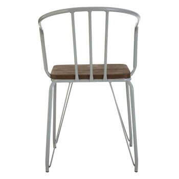 District Grey Metal and Elm Wood Arm Chair 5