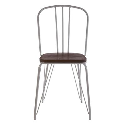 District Grey Metal and Elm Wood Chair