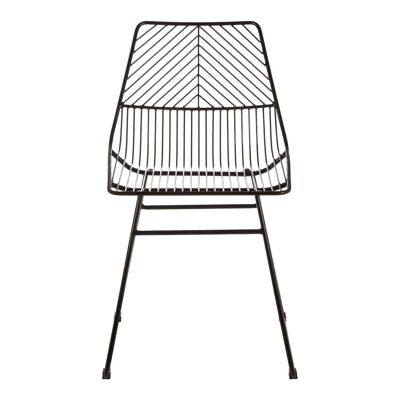 District Small Black Metal Wire Chair