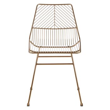 District Small Gold Finish Metal Wire Chair 1