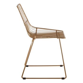 District Small Gold Finish Metal Wire Chair 4