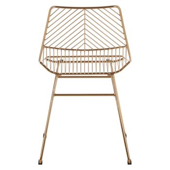 District Small Gold Finish Metal Wire Chair 5
