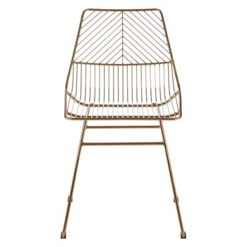 District Small Gold Finish Metal Wire Chair 7