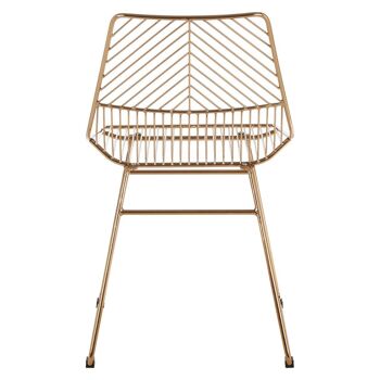 District Small Gold Finish Metal Wire Chair 10