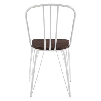 District White Metal and Elm Wood Chair 5