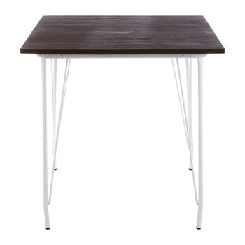 District White Metal and Elm Wood Table 1