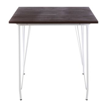 District White Metal and Elm Wood Table 2