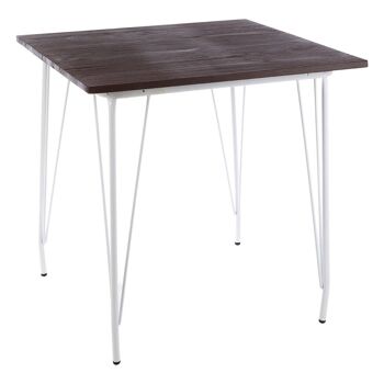 District White Metal and Elm Wood Table 3