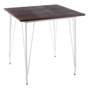 District White Metal and Elm Wood Table 8