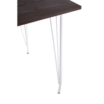 District White Metal and Elm Wood Table 10