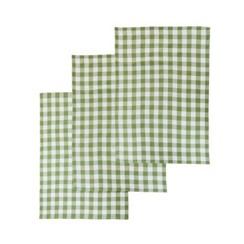 Doro Set of Three Green and White Tea Towels 1