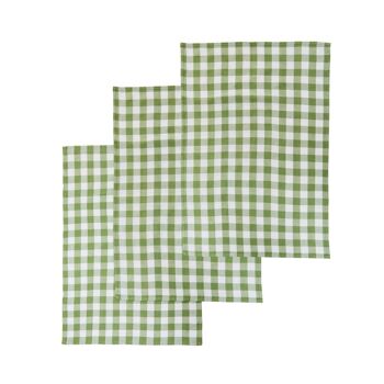 Doro Set of Three Green and White Tea Towels 7