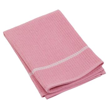 Doro Set of Three Waffle Pink and White Tea Towels 4
