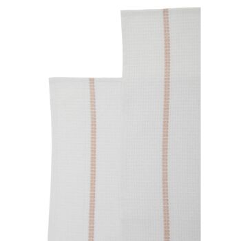 Doro Set of Three Waffle White and Almond Tea Towels 10