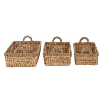 Double Seagrass Rim Storage Baskets 4