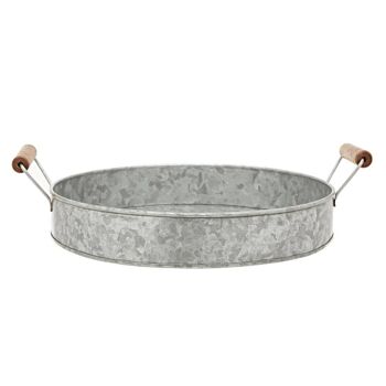 Drummond Round Tray with Wood Handle 1