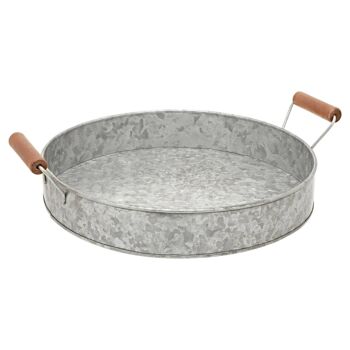 Drummond Round Tray with Wood Handle 3