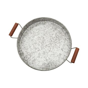 Drummond Round Tray with Wood Handle 5