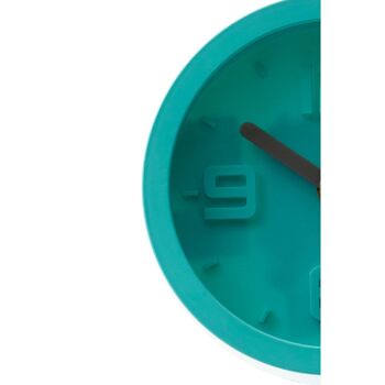 Elko Cyan Finish Embossed Wall Clock 4