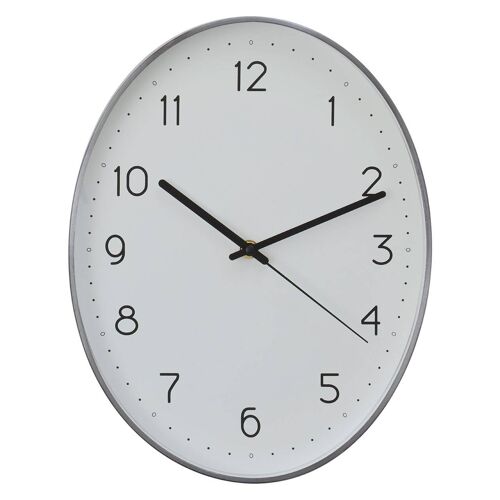 Elko Oval Wall Clock with Dark Grey Finish