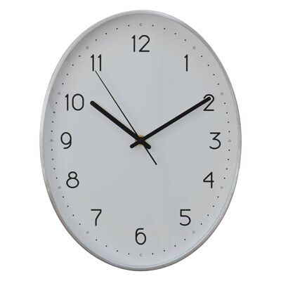 Elko Oval Wall Clock with Silver Finish