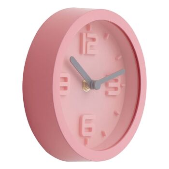 Elko Pink Finish Embossed Wall Clock 3