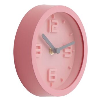 Elko Pink Finish Embossed Wall Clock 7