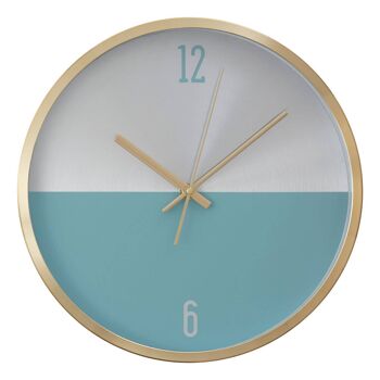 Elko Silver / Gold / Blue Finish Wall Clock 1