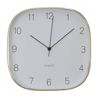 Elko Square Gold Finish Case Wall Clock