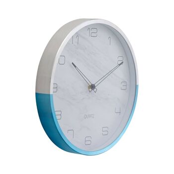 Elko Wall Clock with Silver / Blue Frame 3